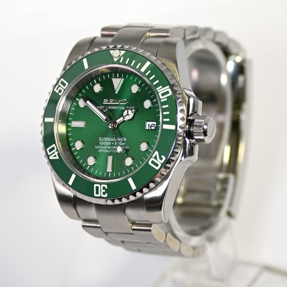 Custom 41mm SeikoMod diver watch Submariner type day/date NH35 Automatic Custom - Picture 5 of 7